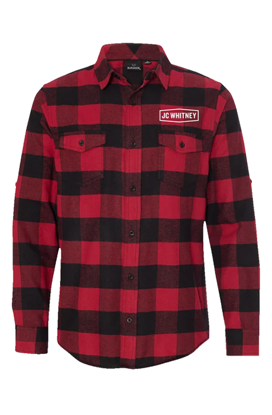 Flannel Button-Up, Stitch Logo